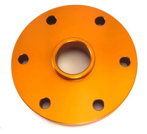 Aluminum spacer for propeller with extra cooling, orange