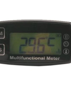 Tachometer, hour, and head temperature meter.